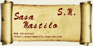 Saša Mastilo vizit kartica